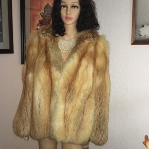 Fox fur jacket junior size 8 woman size 6